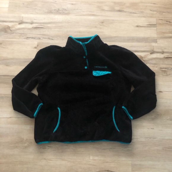 Free Country Black and Aqua Fleece Pullover - Picture 1 of 9